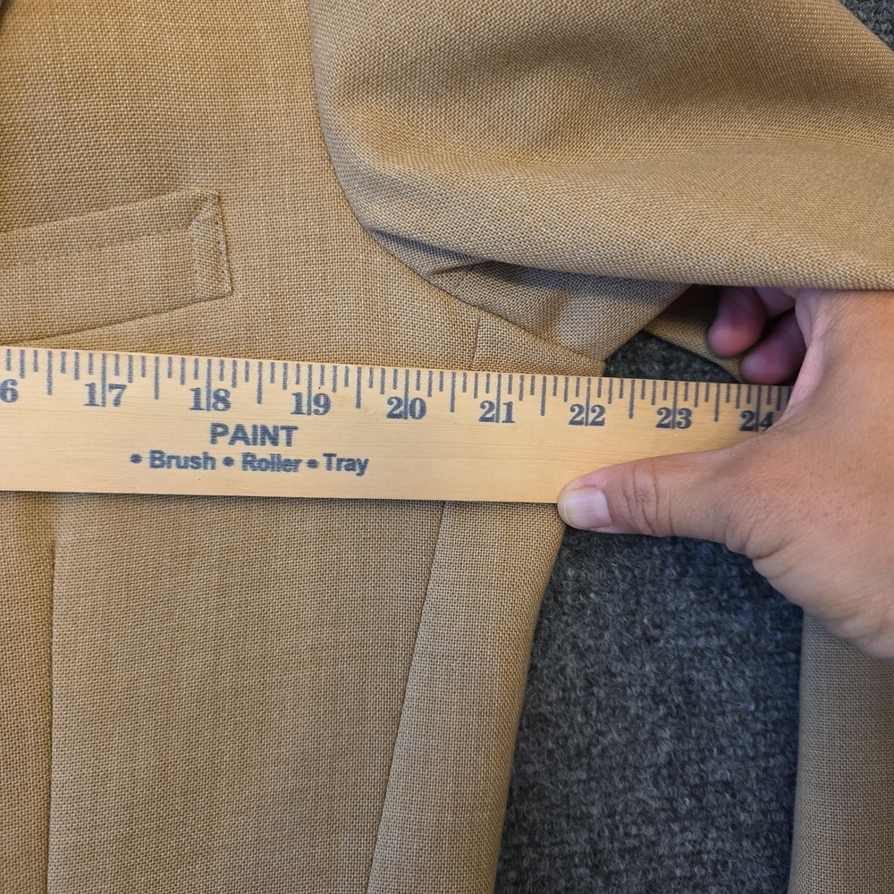 Chaps Ralph Lauren Blazer Sport Coat Mens 46 Beige‎ Gold Button USA Jacket FLAWS - Picture 8 of 16